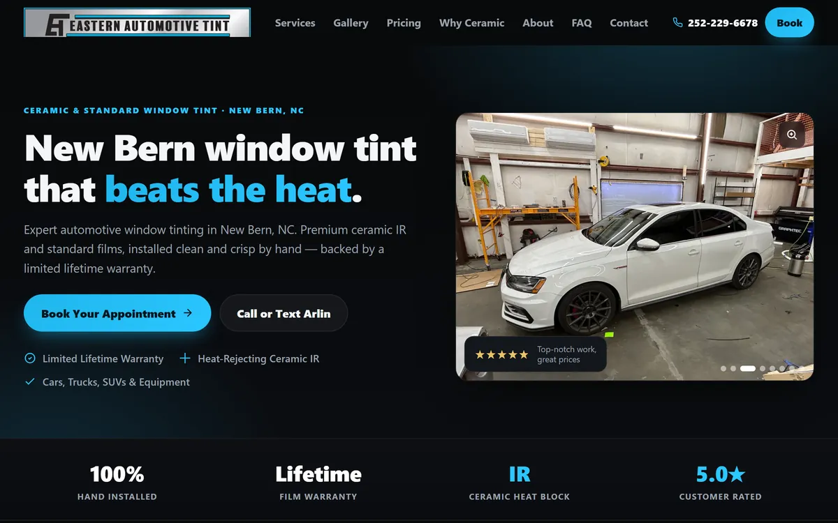 The Eastern Automotive Tint website