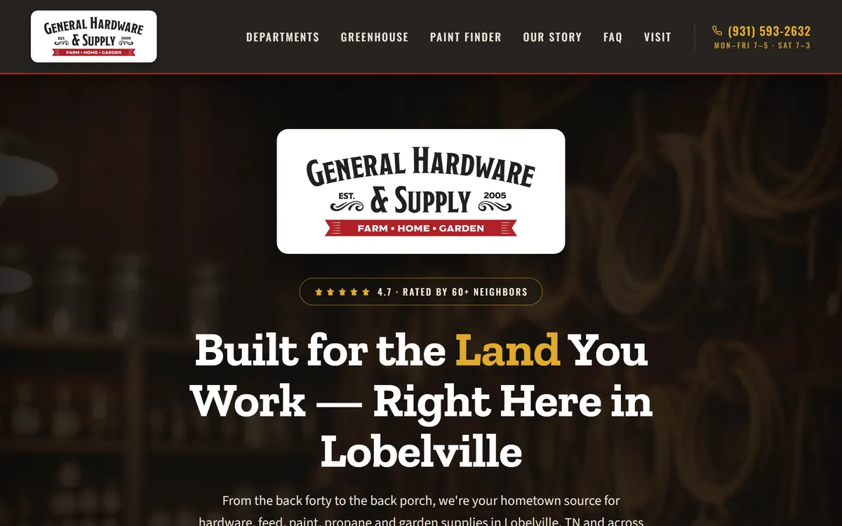 The General Hardware & Supply website